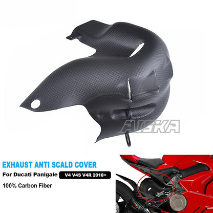AISKA Motorcycle Parts Wholesale Carbon Fiber Exhaust Anti Scald Cover for  Ducati Panigale  V4 V4S V4R 2018-2024