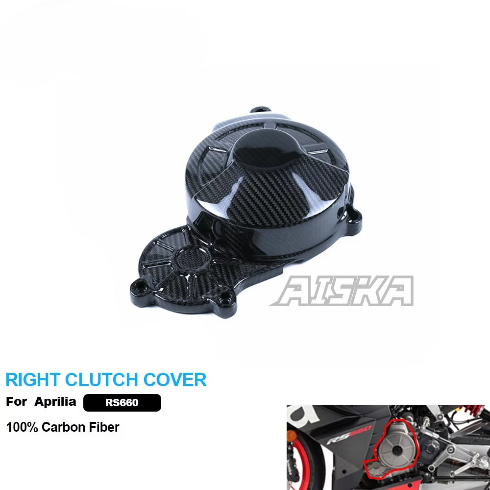 AISKA Full Carbon Fiber Motorcycle Accessories Modified Right Clutch Cover for Aprilia RS660 2021+