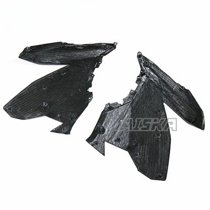 AISKA 100% 3K Dry Carbon Fiber Motorcycle Accessories Front Upper Side Spoiler Panel Fairing for Kawasaki Ninja 400 2018-2024