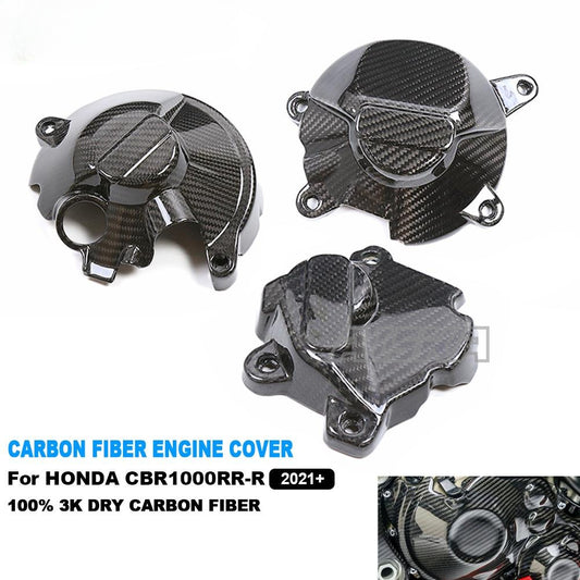 AISKA 3K Dry Carbon Fiber Motorcycle Fairing Side Panels Engine Cover Protector for Honda CBR1000RR-R 2021 2022 2023 2024