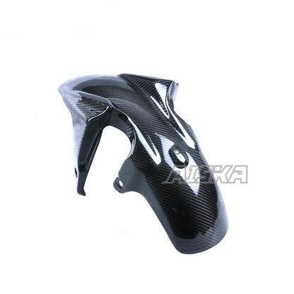 AISKA 100% Dry Carbon Fiber Mudguard Motorcycle Front Wheel Fender Hugger for Yamaha MT07 MT-07 2014-2017