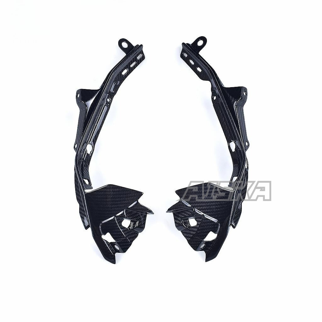 AISKA R6 Carbon Fiber Front Headlight Cockpit Side Plate Motorcycle Front Side Fairings Panels for Yamaha R6 2017-2024 2022 2023