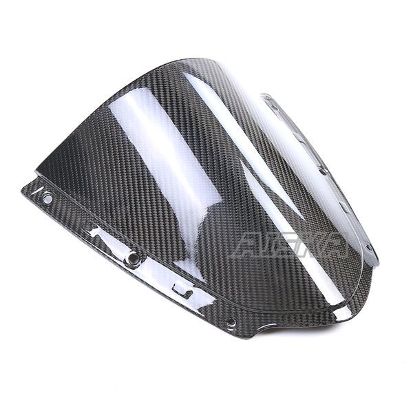 AISKA 3K Dry Carbon Fiber Motorcycle Front Wind Deflectors Windshield WindScreen for Kawasaki ZX10R ZX-10R 2021 2022 2023 2024