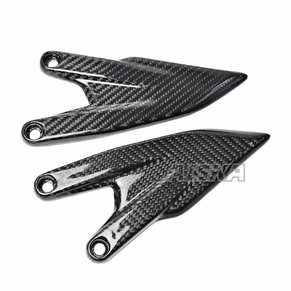 AISKA 690 Duke 3K Dry Carbon Fiber Motorcycle Footpeg Footrest Rearset Plate Heel Guards for KTM 690 Duke 2012-2019