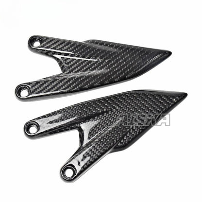 AISKA 690 Duke 3K Dry Carbon Fiber Motorcycle Footpeg Footrest Rearset Plate Heel Guards for KTM 690 Duke 2012-2019