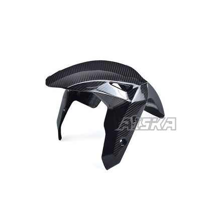AISKA 3K Dry Carbon Fiber Motorcycle Accessories Front Fender Hugger Mudguard for Kawasaki Ninja ZX-25R 2020-2024