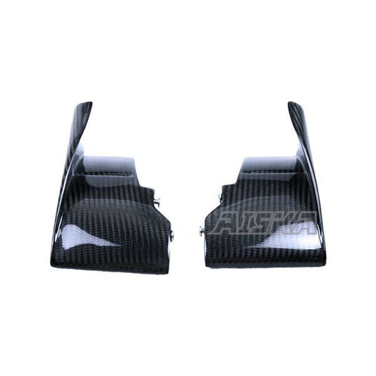 AISKA Full 3K Dry Carbon Fiber Motorcycle Wind Spoiler Air Deflector Cover Lower Winglets for Kawasaki Ninja H2 H2R 2015-2024