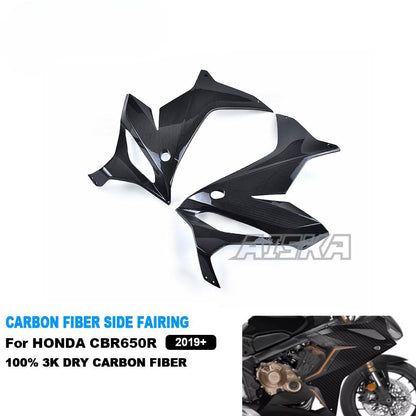 AISKA Motorcycle 3K Dry Carbon Fiber Front Upper Side Panels Frame Covers Fairing Panel Cowling Kits for Honda CBR650R 2019+