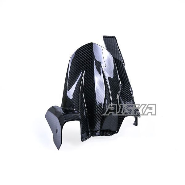 AISKA 100% 3K Dry Carbon Fiber Motorcycle Rear Fender Hugger Mudguard With Chain Guard for Kawasaki Ninja 400 2018-2024
