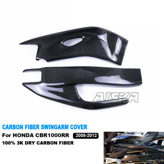 AISKA 3K Full Dry Carbon Fiber Motorcycle Swingarm Covers Swing Arm Protectors for Honda CBR1000RR 2008 2009 2010 2011 2012