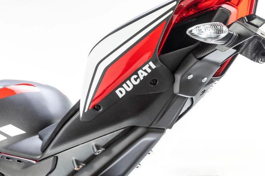 AISKA New 100% 3K Full Dry Carbon Fiber Motorcycle Rear Tail Seat Under Stay Fairing for Ducati Panigale V4 V4S 2025