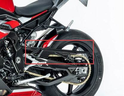 AISKA 100% 3K Dry Carbon Fiber Motorcycle Carbon Fiber Rear Chain Guard Cover Protector for BMW S1000RR 2019-2022