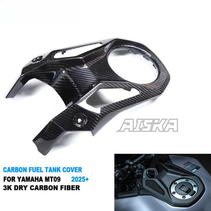 AISKA 100% 3K Dry Carbon Fiber Motorcycle Airbox Fuel Tank Cover for Yamaha MT09 FZ09 2024-2025