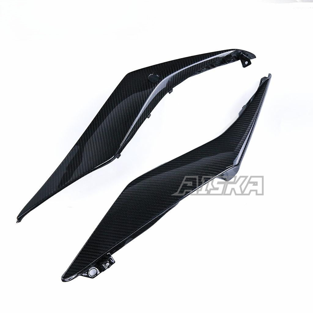 AISKA Motorcycle Carbon Side Panels Accessories Carbon Fiber Rear Upper Tail Side Cover Fairing for Yamaha R3 2022 2023 2024