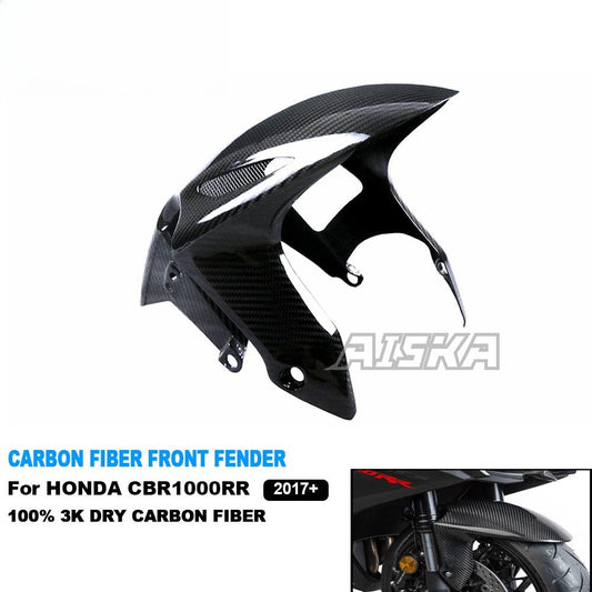 AISKA 100% Dry Carbon Fiber Motorcycle Front Hugger Mudguard Fender for Honda CBR1000RR 2017-2024