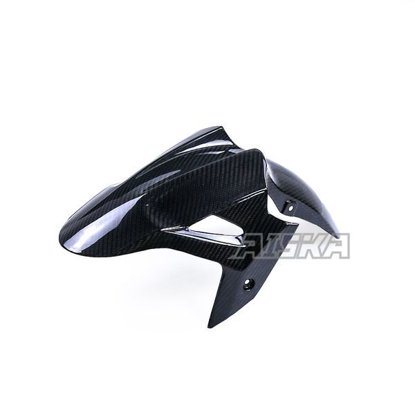 AISKA 100% 3K Dry Carbon Fiber Motorcycle Accessories Front Fairing Hugger Fender Mudguard for Kawasaki Ninja 400 2018-2024