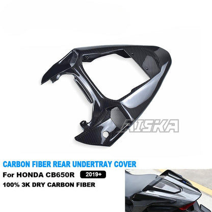 AISKA Motorcycle 3K Dry Carbon Fiber Tail Rear Seat Under Tray Cover Cowl Fairing for Honda CB650R CBR650R 2019+