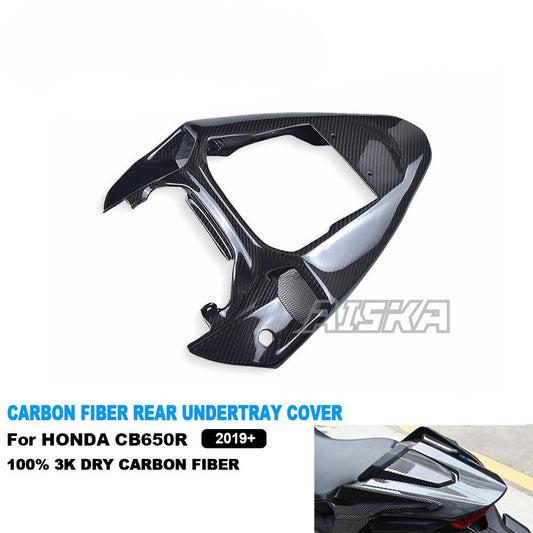 AISKA Motorcycle 3K Dry Carbon Fiber Tail Rear Seat Under Tray Cover Cowl Fairing for Honda CB650R CBR650R 2019+