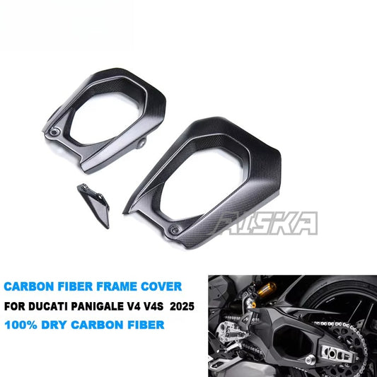 AISKA New 100% 3K Full Dry Carbon Fiber Motorcycle Full Swingarm Cover Protector for Ducati Panigale V4 V4S 2025