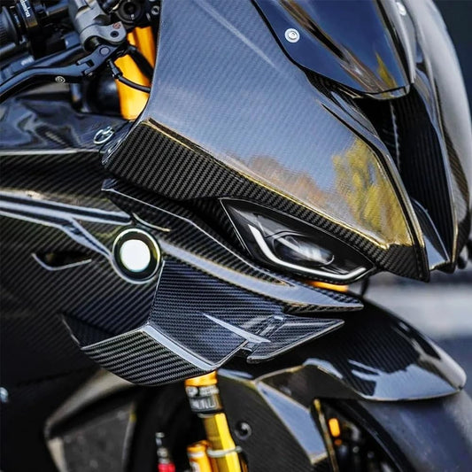 AISKA 100% Real Carbon Fiber Front Headlight Fairing Cover Motorcycle Headlight Cover for BMW S1000RR M1000R HP4 2019-2024
