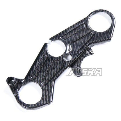 AISKA 100% 3K Twill Glossy Dry Carbon Fiber Ultra Light Upper Top Triple Clamp Cover for Kawasaki Ninja ZX10R 2016-2020
