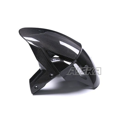 AISKA Full 3K Dry Carbon Fiber Motorcycle Front Fender Hugger Mud Splash Mudguard for Kawasaki Z H2 2021 2022 2023 2024