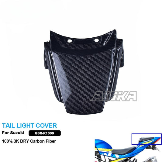 AISKA 100% Carbon Fiber Motorcycle  Accessories Tail Light Cover for Suzuki GSXR1000 2017+