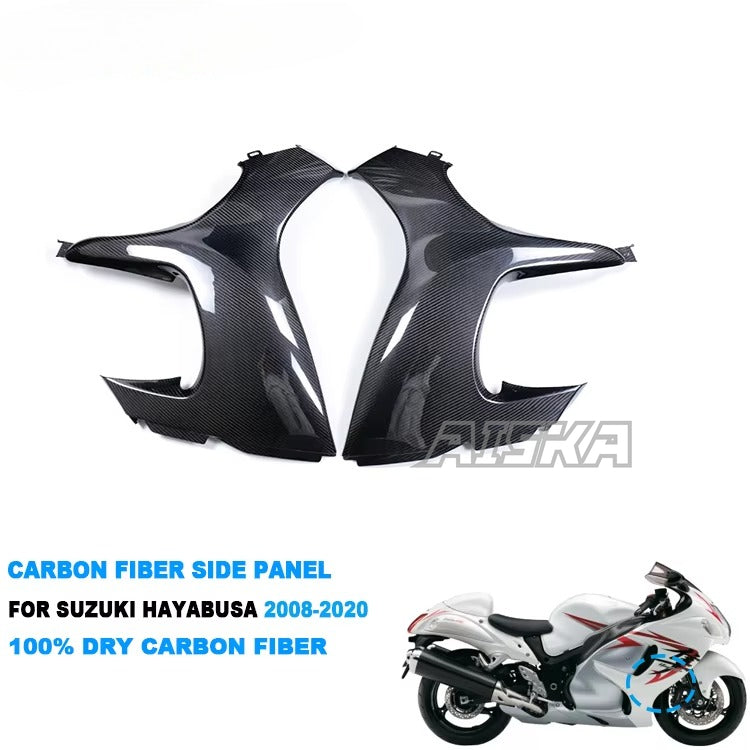 AISKA 100% 3K Dry Carbon Fiber Motorcycle Left Right Big Side Panels Fairings for Suzuki GSX1300 R Hayabusa 2008-2020