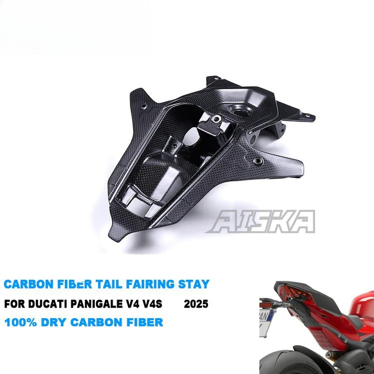 AISKA New 100% 3K Full Dry Carbon Fiber Motorcycle Rear Tail Seat Under Stay Fairing for Ducati Panigale V4 V4S 2025
