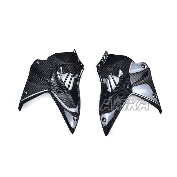 AISKA Full 3K Dry Carbon Fiber Motorcycle Accessories Front Fuel Tank Side Panel Covers for Kawasaki Ninja H2 H2R 2015-2024
