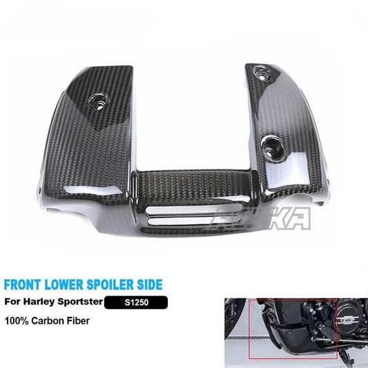 AISKA 3K Pure Carbon Fiber Motorcycle Accessories Front Radiator Lower Spoiler Side Panel for Harley Davidson Sportster S 1250