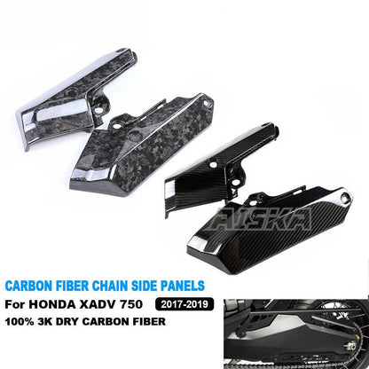AISKA 3K Full Dry Carbon Fiber Motorcycle Accessories Chain Bottom Side Panel Covers for Honda XADV 750 2017 2018 2019