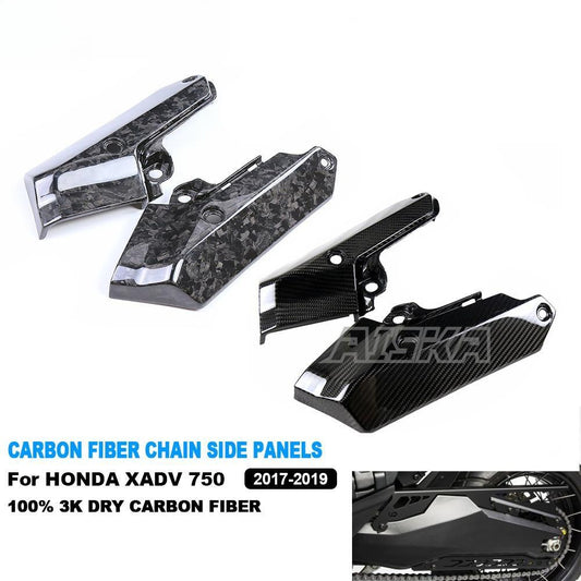 AISKA 3K Full Dry Carbon Fiber Motorcycle Accessories Chain Bottom Side Panel Covers for Honda XADV 750 2017 2018 2019