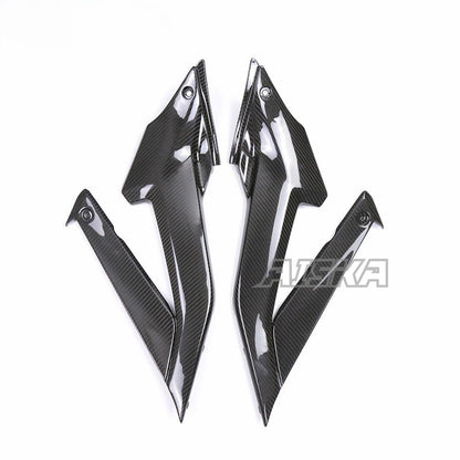 AISKA 100% Full Dry Carbon Fiber Rear Seat Side Panel Full Carbon Fiber Seat Side Tank Side Fairing for Yamaha R3 2022 2023 2024