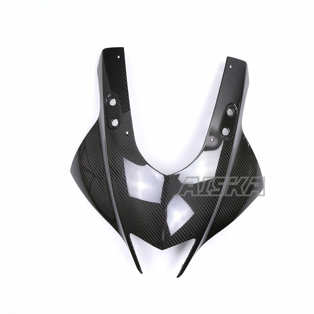 AISKA Motorcycle Carbon Fiber Front Headlight Fairing Panel Cover Nose Shell Housing Cowl for Yamaha R3 2022 2023 2024