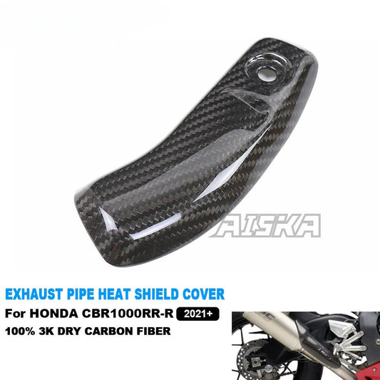AISKA Dry Carbon Fiber Motorcycle Exhaust Pipe Cover Muffler Heat Shield Guard for Honda CBR1000RR-R 2021 2022 2023 2024