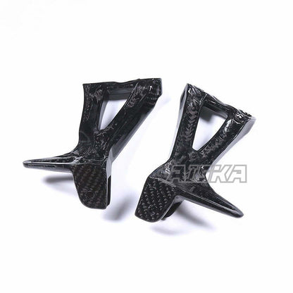 AISKA Five-layer Carbon Fiber Motorcycle Passenger Foot Peg Mount Kit Heel Guards Cover for Yamaha MT10 FZ10 2016-2021 2018 2019