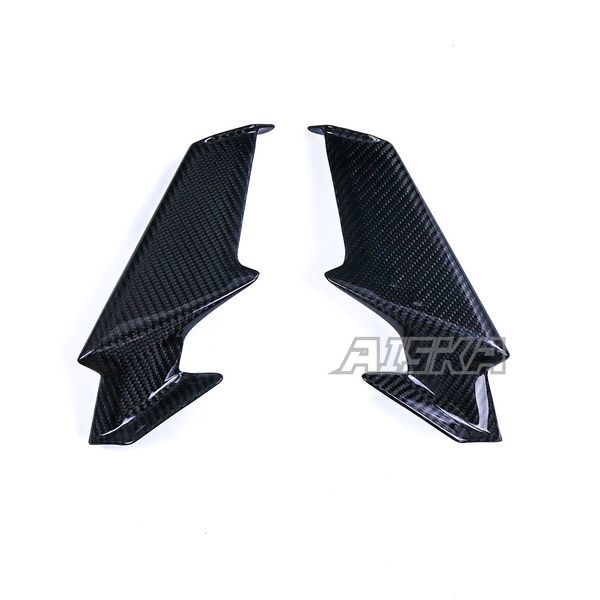 AISKA 100% 3K Dry Carbon Fiber Motorcycle Ninja 400 Accessories Fixed Wing Fairing Winglet for Kawasaki Ninja 400 2018-2024