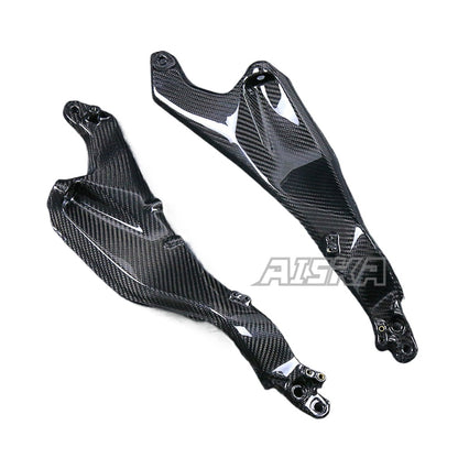 AISKA Full 3K Dry Carbon Fiber Motorcycle Rear Seat Side Plate Panels Frame Fairings for Kawasaki Ninja H2 H2R 2015-2024