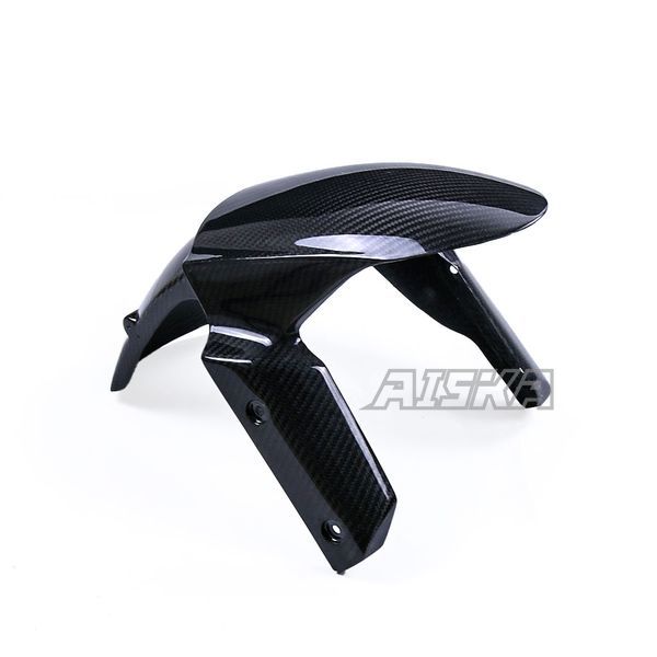 AISKA 3K Dry Carbon Fiber Motorcycle Accessories Front Fender Hugger Mudguard for Kawasaki Z1000 2014+