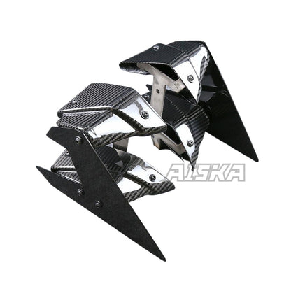 AISKA Full 3K Dry Carbon Fiber Motorcycle Aerodynamic Wing Spoiler Air Deflector Winglet for Kawasaki Z H2 2021 2022 2023 2024