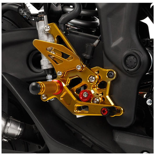 AISKA CNC Aluminum Footpeg Rearset Motorcycle Racing Adjustable Rear Footrest for Yamaha R25 R3 MT03 MT25 2015-2024