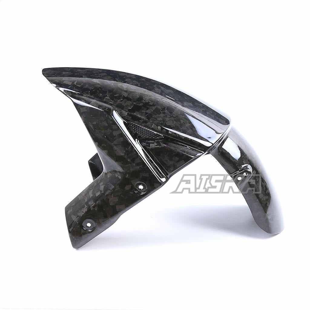 AISKA 3K Dry Carbon Fiber Motorcycle Accessories Front Wheel Fender Hugger Mudguard for Kawasaki ZX10R ZX-10R 2016-2020