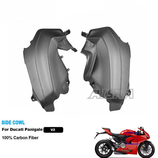 AISKA Dry Carbon Fiber Motorcycle Accessories Spare Parts Side Cowl  for for Ducati  Panlgale V2 2020+