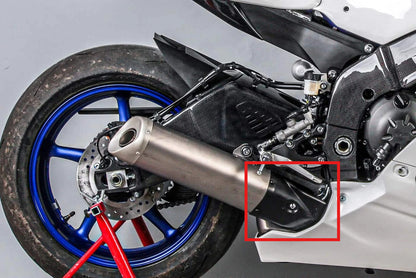 AISKA R6 Carbon Fiber Exhaust Pipe Cover Motorcycle Carbon Fibre Muffler Pipe Heat Shield Guard Cover for Yamaha R6 2017-2024