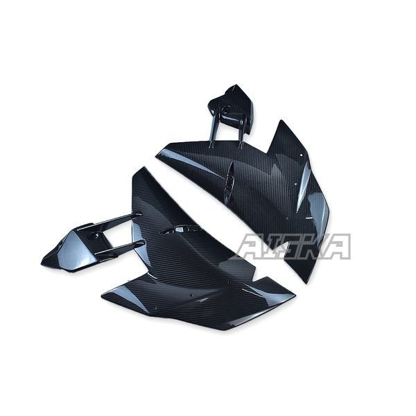 AISKA Full 3K Dry Carbon Fiber Motorcycle Front Upper Side Panel Fairings for Kawasaki Ninja H2 H2R 2015-2024