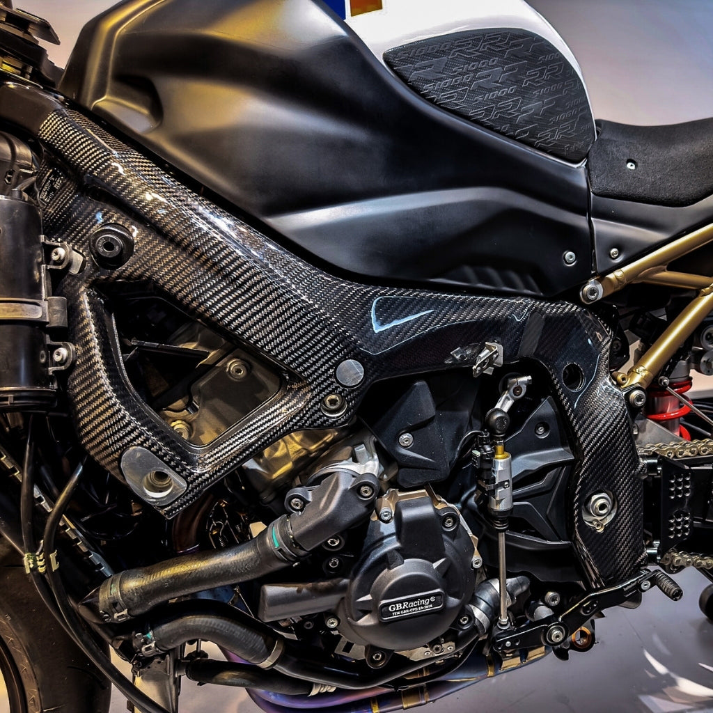 AISKA Twill Weave Glossy 3K 3*3 Motorcycle Carbon Fiber Fairing Guard Protector Frame Cover for BMW S1000RR 2019-2022 M1000RR