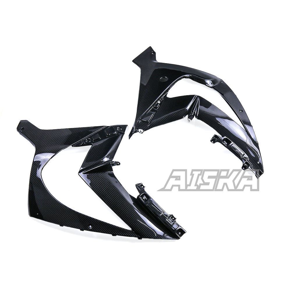 AISKA 3K Dry Carbon Fiber Motorcycle Front Upper Side Panels Fairing for Kawasaki Ninja ZX10R ZX-10R 2011-2015