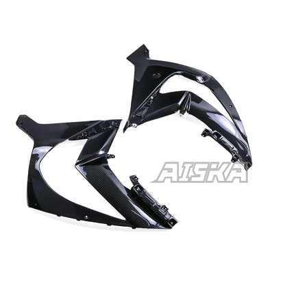 AISKA 3K Dry Carbon Fiber Motorcycle Front Upper Side Panels Fairing for Kawasaki Ninja ZX10R ZX-10R 2011-2015