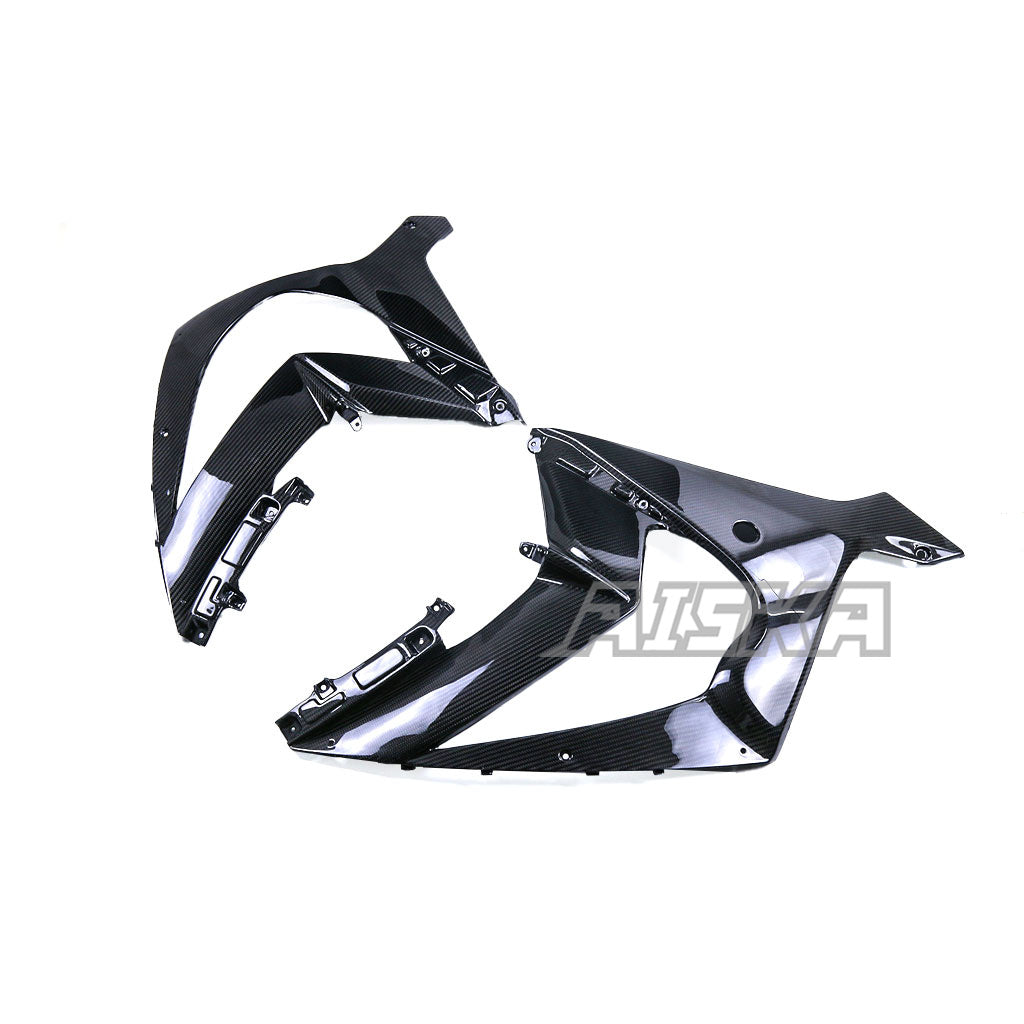 AISKA 3K Dry Carbon Fiber Motorcycle Front Upper Side Panels Fairing for Kawasaki Ninja ZX10R ZX-10R 2011-2015